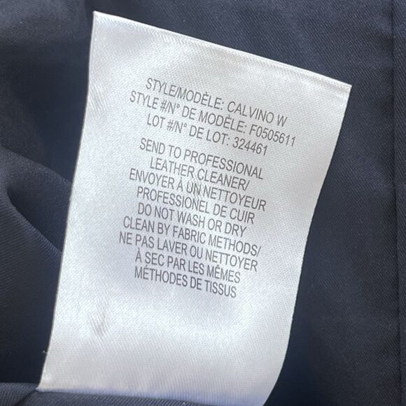 Theory CalvinoDress Sleeveless Mix Media Lamb Leather Tweed Navy Brown Size 10 - Picture 10 of 10